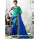 Embroidered Work Art Silk Shaded Saree