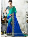 Embroidered Work Art Silk Shaded Saree