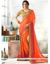 Art Silk Orange Classic Designer Saree