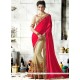 Beige And Hot Pink Designer Half N Half Saree