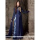 Blue Resham Work Banarasi Silk Designer Suit