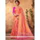 Weaving Work Orange Art Silk Traditional Saree