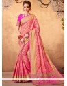 Weaving Work Pink Designer Traditional Saree