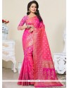 Banarasi Silk Pink Traditional Designer Saree