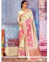 Art Silk White Traditional Designer Saree