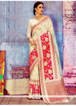 Art Silk White Traditional Saree