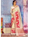 Art Silk White Traditional Saree