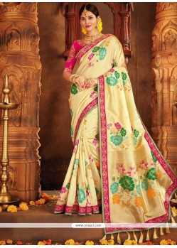 Cream Traditional Saree