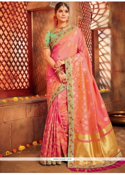 Peach Designer Traditional Saree