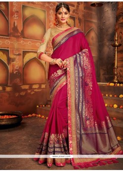 Magenta Art Silk Designer Traditional Saree