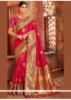 Hot Pink Designer Traditional Saree