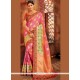 Art Silk Pink Embroidered Work Traditional Saree