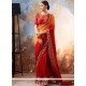 Orange And Red Faux Georgette Shaded Saree