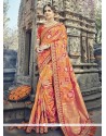 Banarasi Silk Orange Designer Traditional Saree