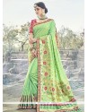 Green Resham Work Banarasi Silk Traditional Designer Saree