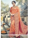 Orange Banarasi Silk Designer Traditional Saree