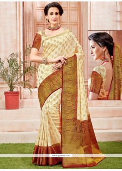 Tussar Silk Weaving Work Traditional Designer Saree