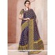 Weaving Work Navy Blue Traditional Designer Saree