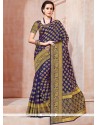 Weaving Work Navy Blue Traditional Designer Saree