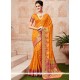 Orange Weaving Work Tussar Silk Traditional Saree