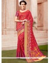 Red Weaving Work Designer Traditional Saree