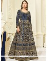 Gauhar Khan Blue Floor Length Anarkali Suit
