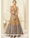 Gauhar Khan Malbari Silk Embroidered Work Floor Length Anarkali Suit