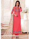 Faux Georgette Resham Work Designer Straight Suit