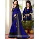 Fancy Fabric Blue Embroidered Work Classic Saree