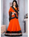 Fancy Fabric Orange Saree