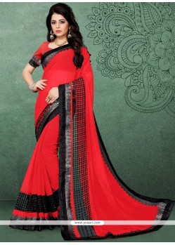 Red Fancy Fabric Classic Designer Saree