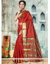 Art Silk Red Traditional Saree