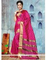 Art Silk Hot Pink Weaving Work Designer Traditional Saree