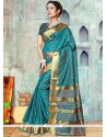 Teal Weaving Work Art Silk Designer Traditional Saree