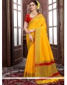 Handloom Silk Yellow Traditional Designer Saree