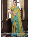 Handloom Silk Mustard Weaving Work Designer Traditional Saree