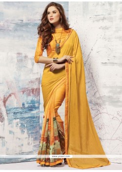 Faux Georgette Multi Colour Printed Saree