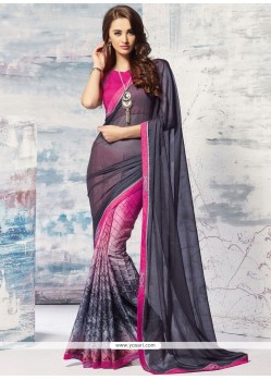 Print Work Faux Georgette Printed Saree