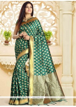 Art Silk Green Traditional Saree