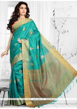 Sea Green Art Silk Designer Traditional Saree