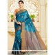 Art Silk Firozi Traditional Saree