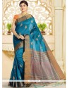 Art Silk Firozi Traditional Saree