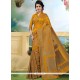 Mustard Weaving Work Art Silk Traditional Saree