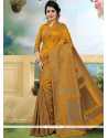 Mustard Weaving Work Art Silk Traditional Saree