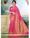 Art Silk Hot Pink Traditional Saree