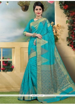 Turquoise Designer Traditional Saree