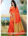 Orange Weaving Work Art Silk Traditional Designer Saree