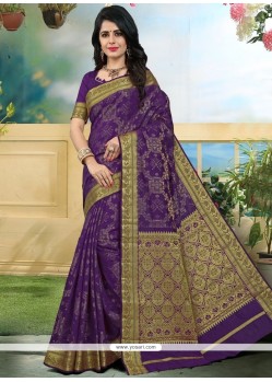 Art Silk Purple Traditional Saree
