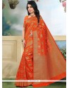 Art Silk Orange Traditional Designer Saree