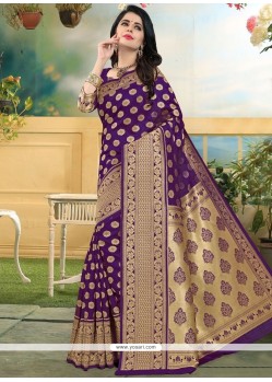 Art Silk Purple Designer Traditional Saree